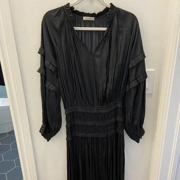 Ulla Johnson | Dresses | Ulla Johnson Midi Black Long Sleeve Dress |  Poshmark